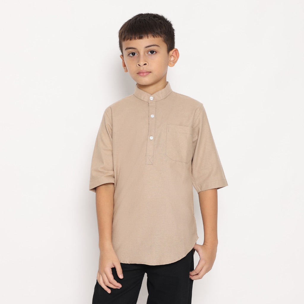 Dancus Kemeja Koko Pakistan Anak / Koko Kurta Anak Warna Khaki OLRM260
