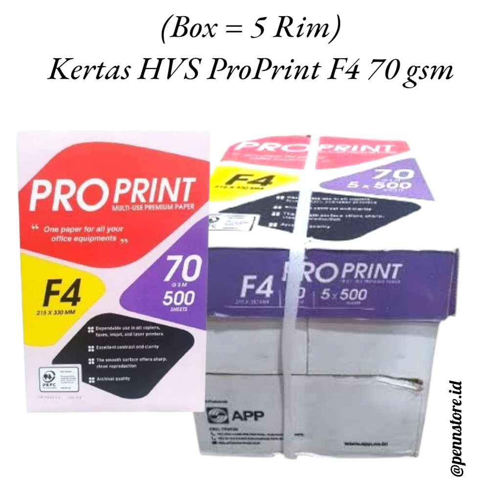 

Kertas HVS ProPrint F4 70 gsm Putih Folio - Kertas HVS Print Fotocopy Putih Tebal