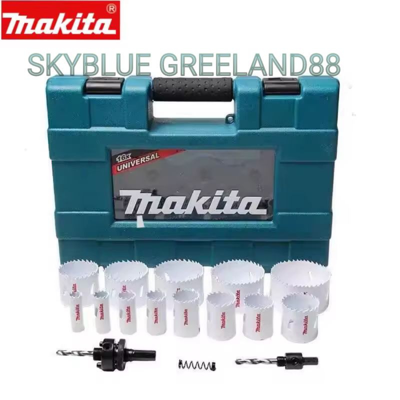 Makita D-63993 Holesaw Set 16Pcs Universal Drill Bits for Wood Hole Saw PVC Pipe Original D 63993