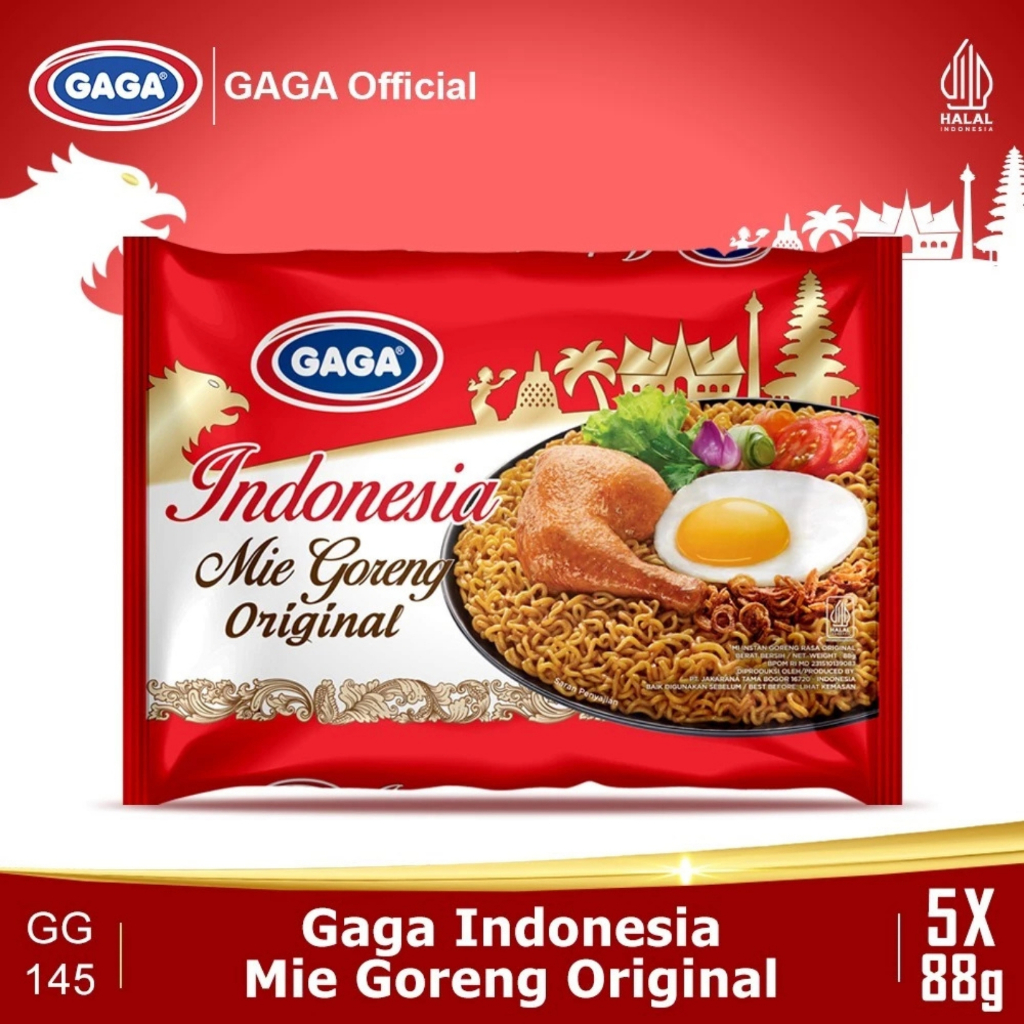 

GAGA Indonesia Mie Goreng Original 5 Pcs | 8 Pcs