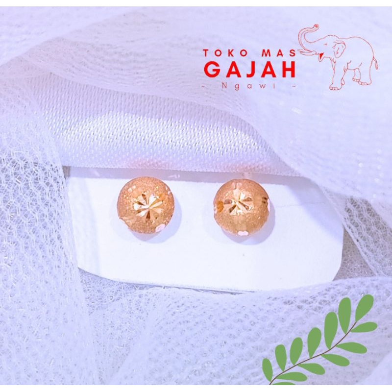 Anting emas ceplik bulat besar kekinian,cantik,murah