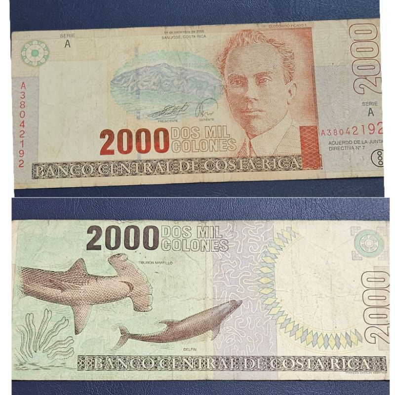 [Koleksi] Negara Costa Rica 2000 colones kondisi utuh dijamin original 100%