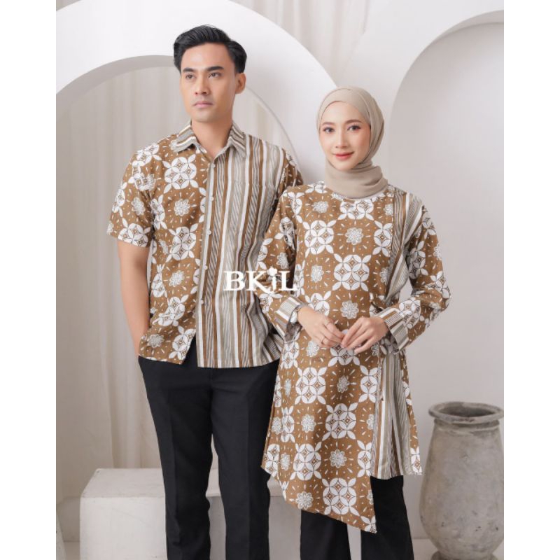 Atasan Kerja Couple Seragaman Kantor - Tunik Batik Acara Formal - Atasan Pria dan Wanita - Atasan Wa