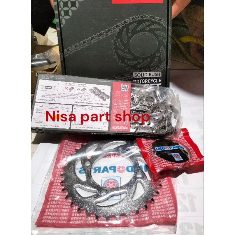 paket rantai gear set Jupiter z Burhan Jupiter z old gear penggerak depan dan belakang Jupiter z Bur