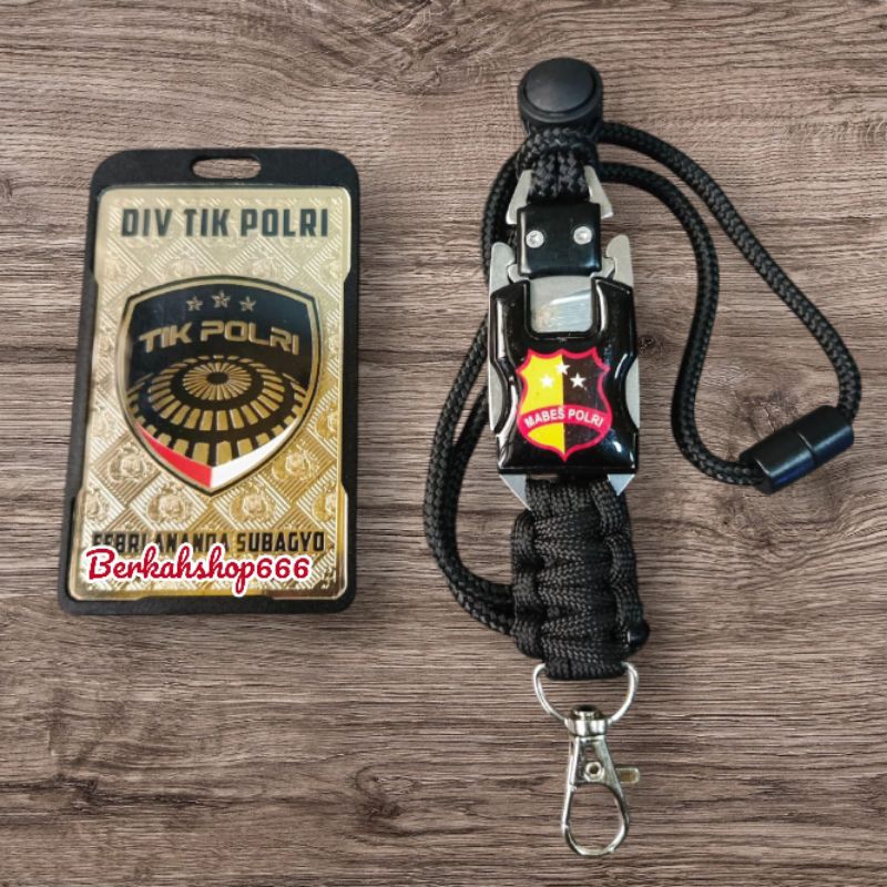 

Plat lencana id card set holder custom logo Div tik polri