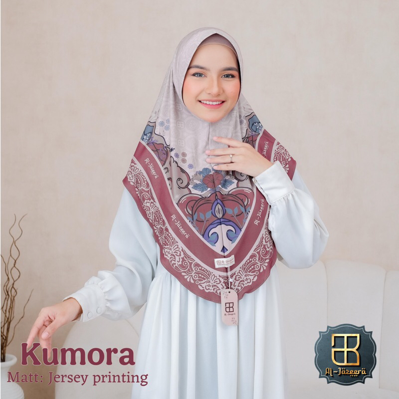 Hijab Bergo Motif Jilbab Instan Motif KUMORA Terbaru Jarsey Premium Kerudung Al JAZEERA hijab
