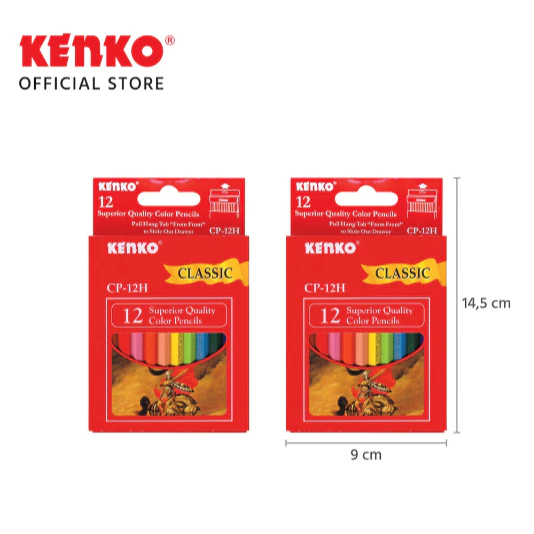 

[1 KOTAK ] PENSIL WARNA KENKO 12 WARNA PENDEK