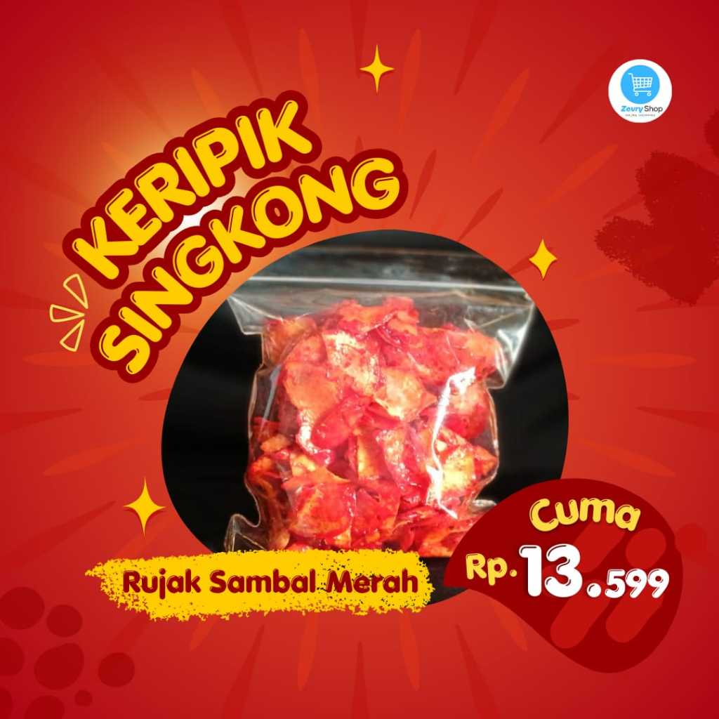 

keripik singkong pedas 500gram xtra daun geruk