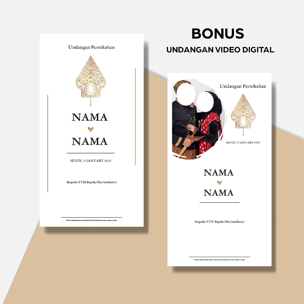Cetak Undangan Pernikahan Khitanan Tema Jawa Simpel Elegan Kekinian