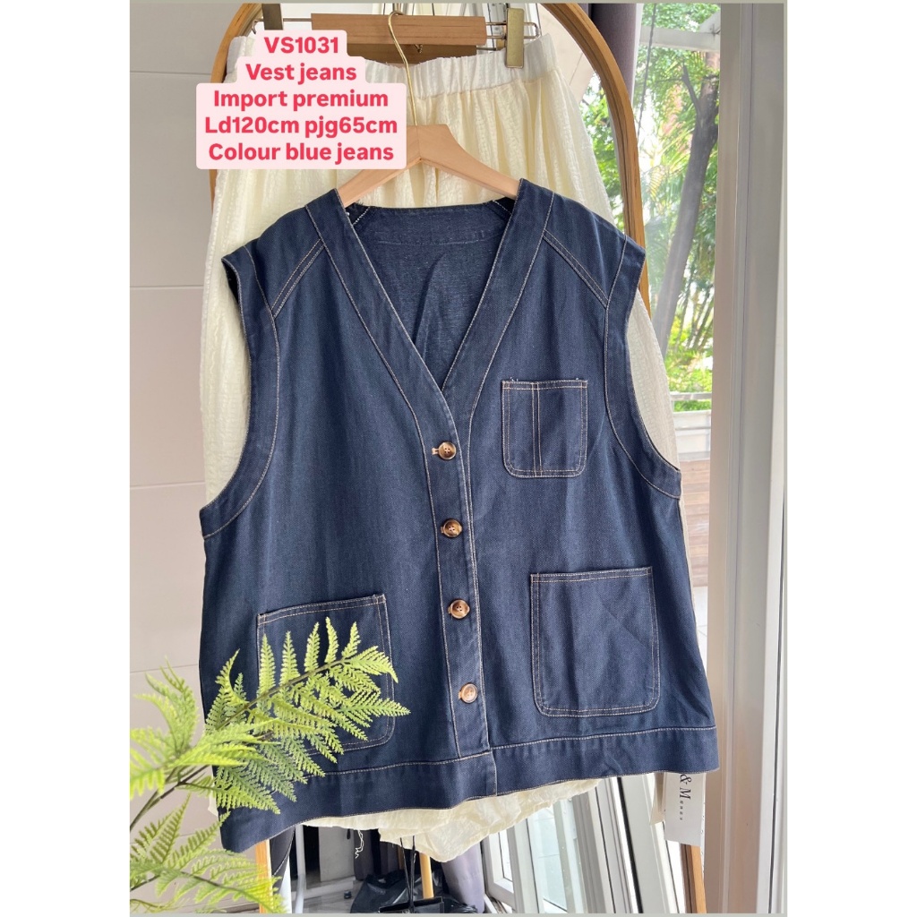 BOO - VS1031 VEST JEANS IMPORT WANITA KEKINIAN