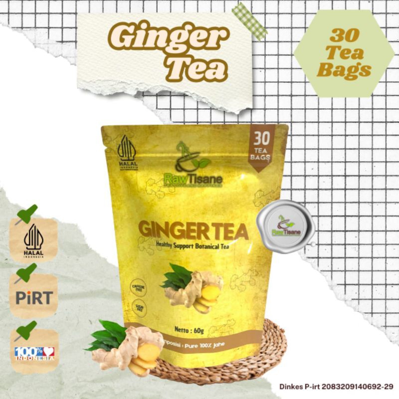 

RAW TISANE Ginger Tea : Teh Jahe kering isi 30 tea bag