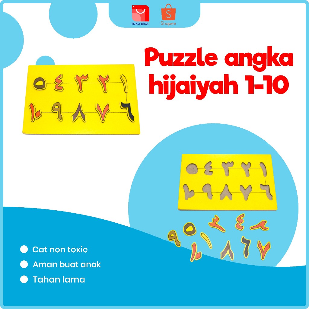 Promo Mainan Edukasi | Big Sale  | Mainan Edukasi | Puzzle Angka Hijaiyah 1-10 | Mainan Puzzle Angka