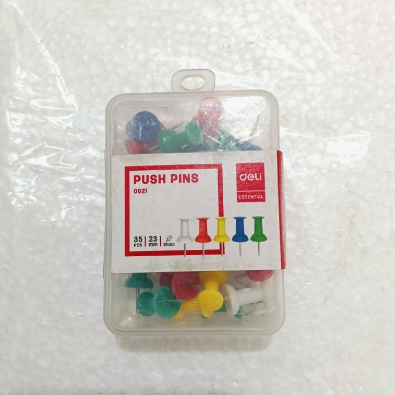 

DELI PAKU PAYUNG PUSH PINS 23MM - PAKU WADING WARNA-WARNI 0021 35PCS