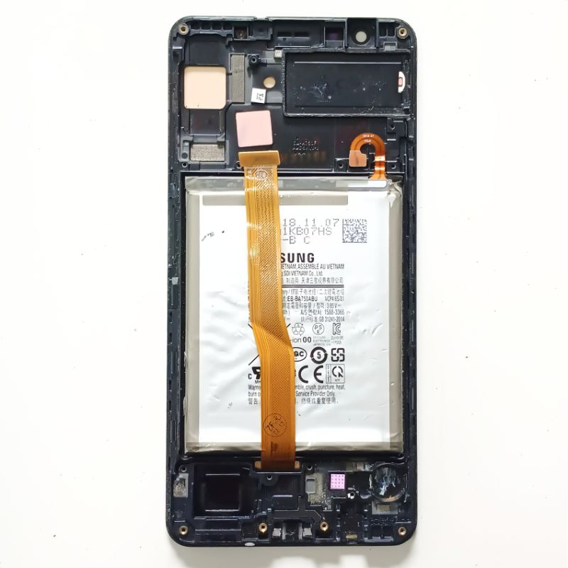 FRAME PAPAN LCD PLUS BATERAI BATERY BATRE SAMSUNG A7 2018 A750 ORIGINAL COPOTAN