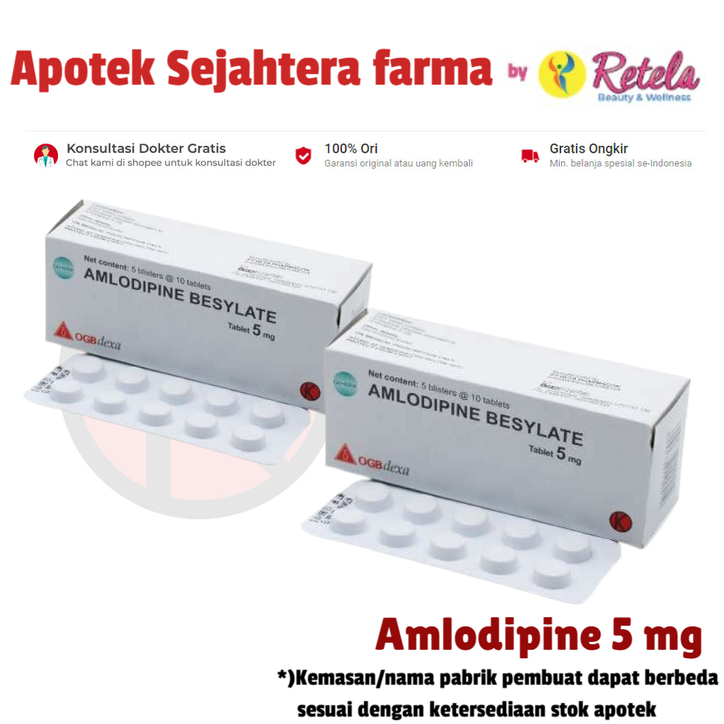 Amlodipine 5 mg 10 Tablet / Hipertensi
