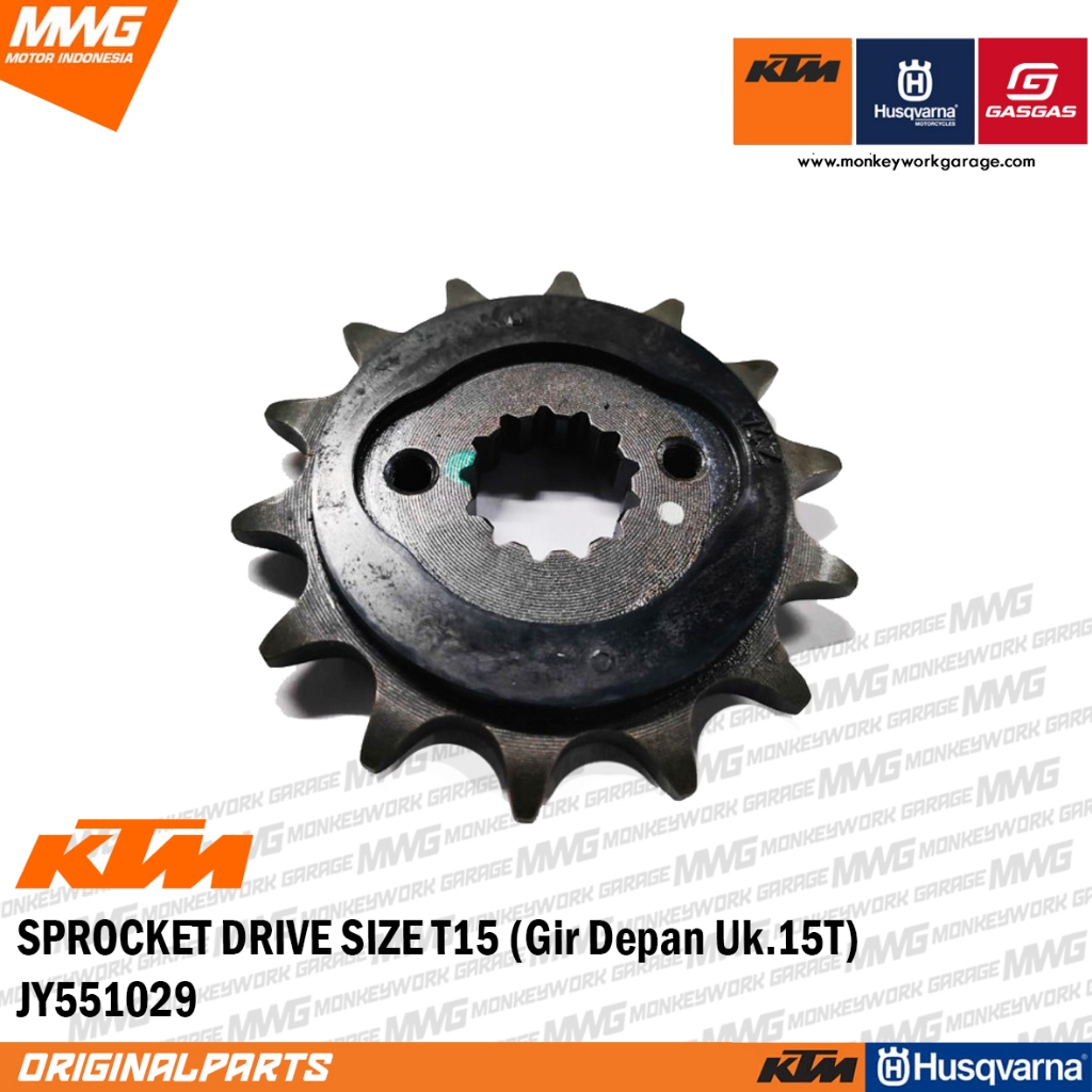 KTM Original Parts Sprocket Drive Size 15T (Gir Depan Ukuran 15T) KTM Duke & Adv 250 390