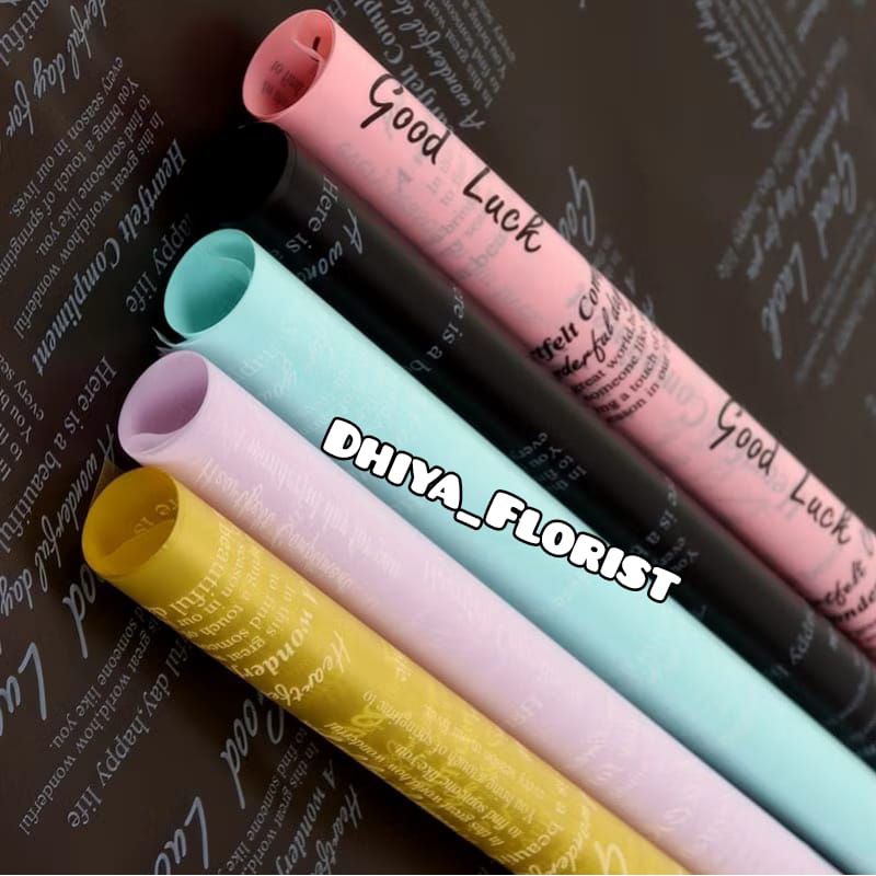 

Dhiya Florist - Cellophane Good Lack Waterproof Kertas Buket Motif Flower Wrapping Good luck Free Packing Kertas Buket Bunga Ecer