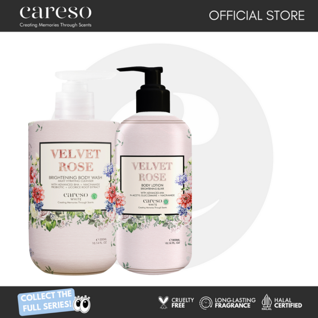 CARESO - Velvet Rose Bath Duo (Body Wash + Body Lotion)
