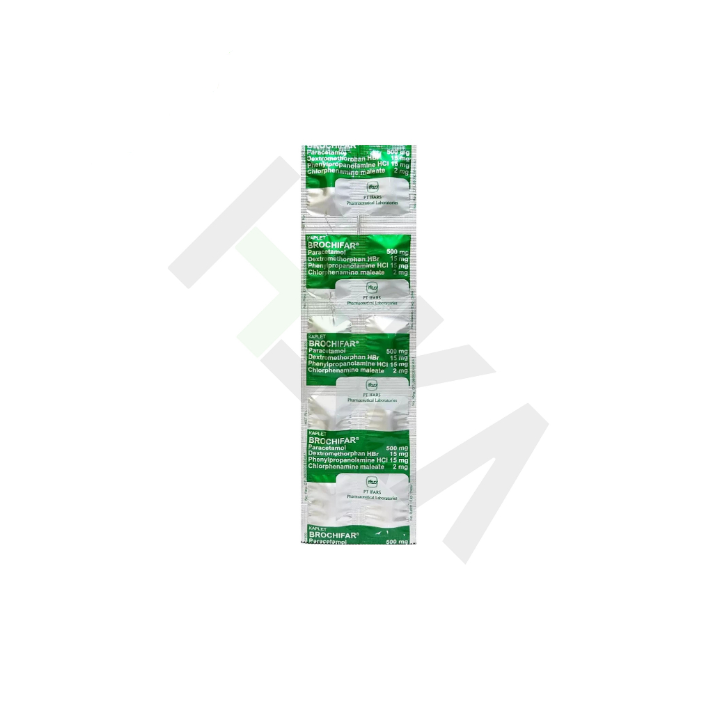 Brochifar Kaplet Strip isi 10 Tablet - Obat Batuk Berdahak [Majapahit]