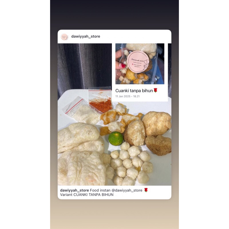 

Frozeen Food CUANKI TANPA BIHUN Dawiyyah Store