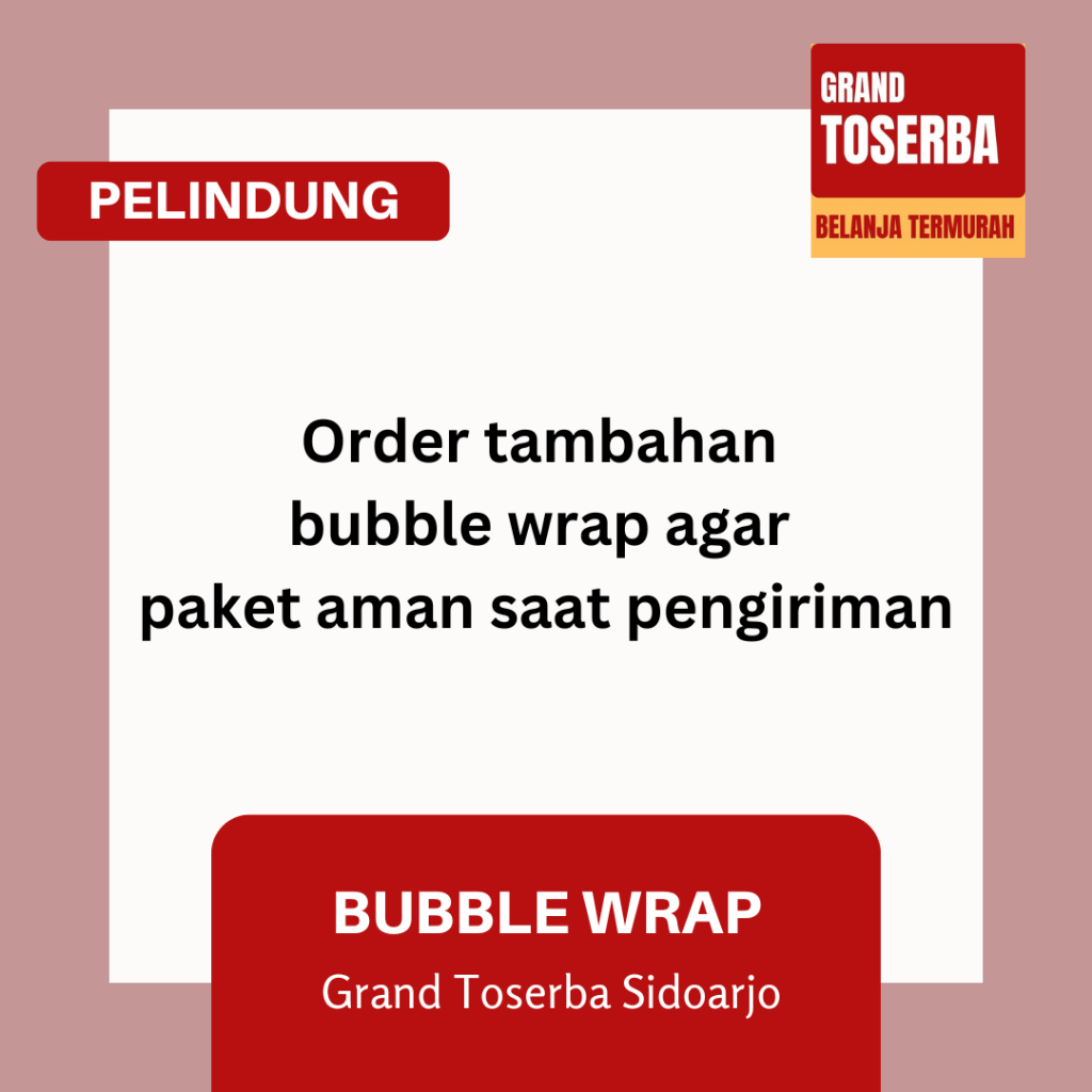 

BUBBLE WRAP TAMBAHAN / PENGAMANA PAKET