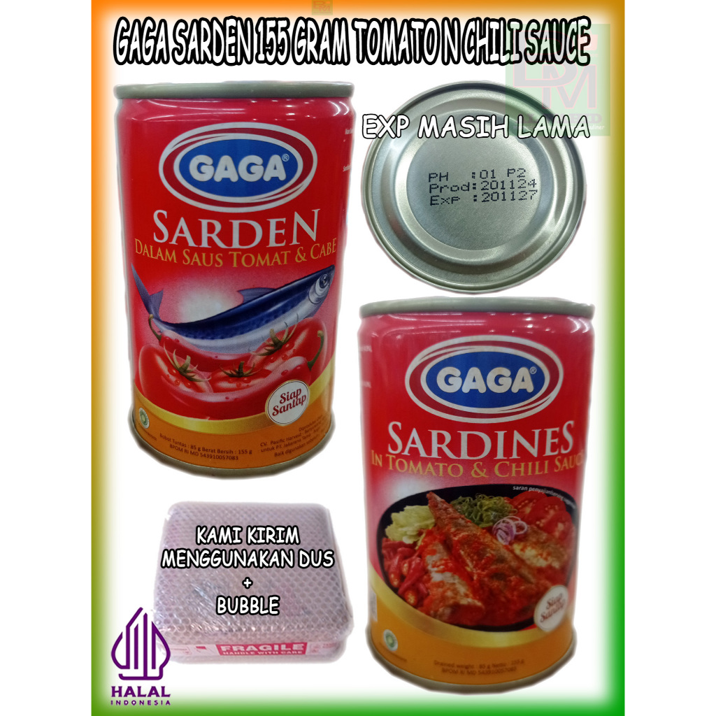 

Sardines Sarden Gaga Saus Tomat Cabe kemasan 155 gram