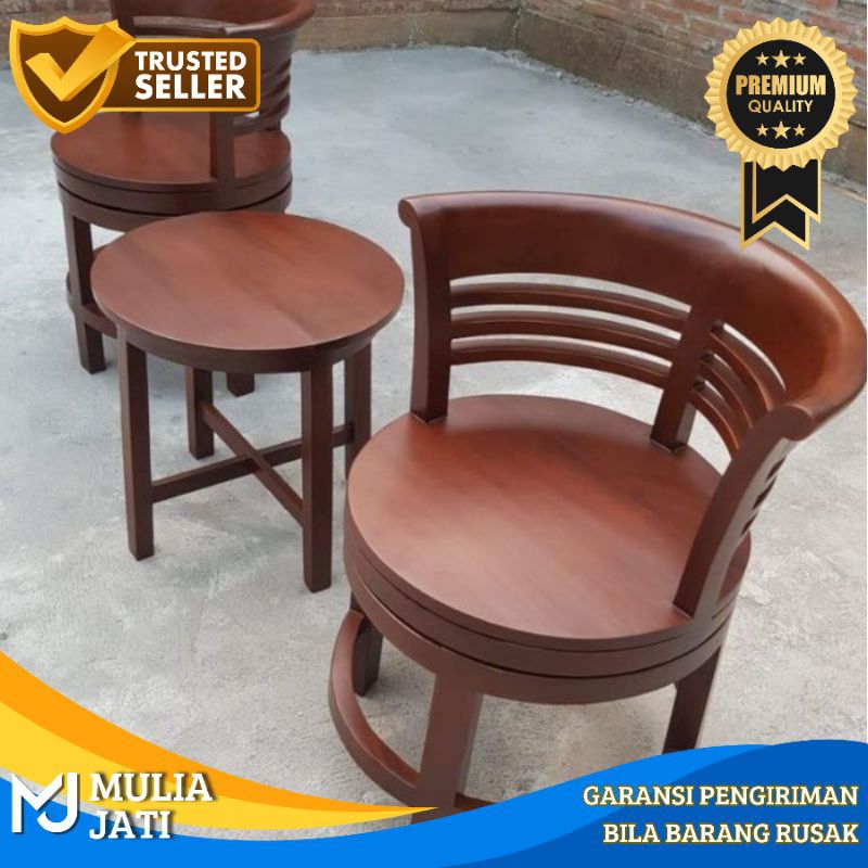 Kursi Teras Putar Kayu Jati / Kursi Teras jati Putar / Kursi Putar Kayu Jati