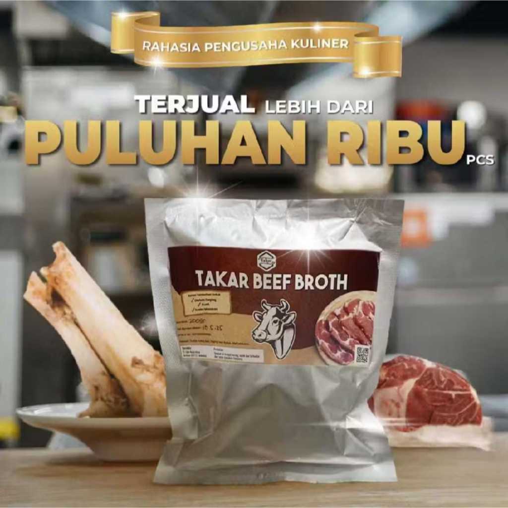 

200 Gram - Beef Broth Perasa Sapi Murni / Ekstrak Daging & Tulang Sapi Murni Tanpa Campuran