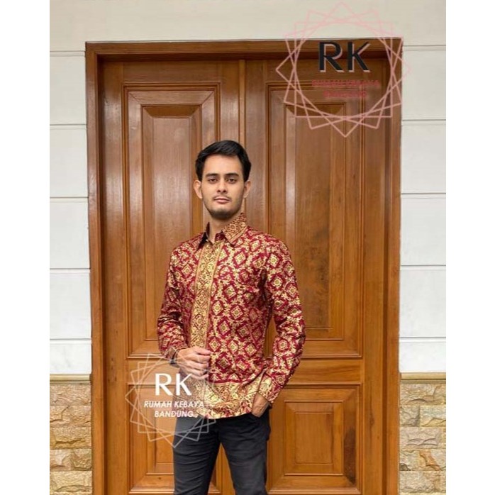 KEMEJA DENADA MOTIF SONGKET PALEMBANG FULL PURING UNTUK COUPLE SETELAN DENADA BATIK JUPRI BAJU KONDA