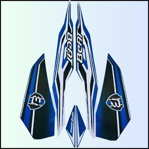 List Body Motor Stiker Sticker Striping Standart Ori Beat Iss 2019 Hitam Biru Terlaris Termurah
