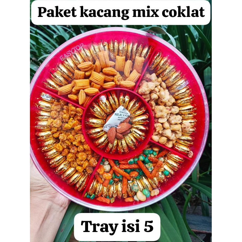 

Kacang Tray Mix Coklat/5 Sekat - Paket Mix Kacang dan Coklat