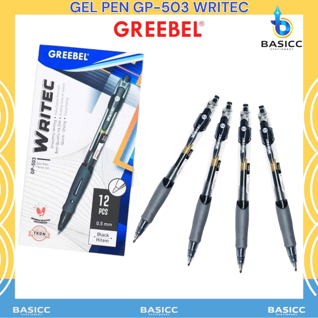 

Greebel Gel Pen 0.5 mm GP-503 Writec | @ 1Ktk=12 Pulpen