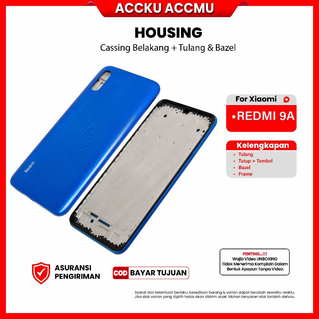 Housing Fullset Xiaomi Redmi 9A / Housing Xiaomi Redmi 9A / Kesing Xiaomi Redmi 9A Fullset