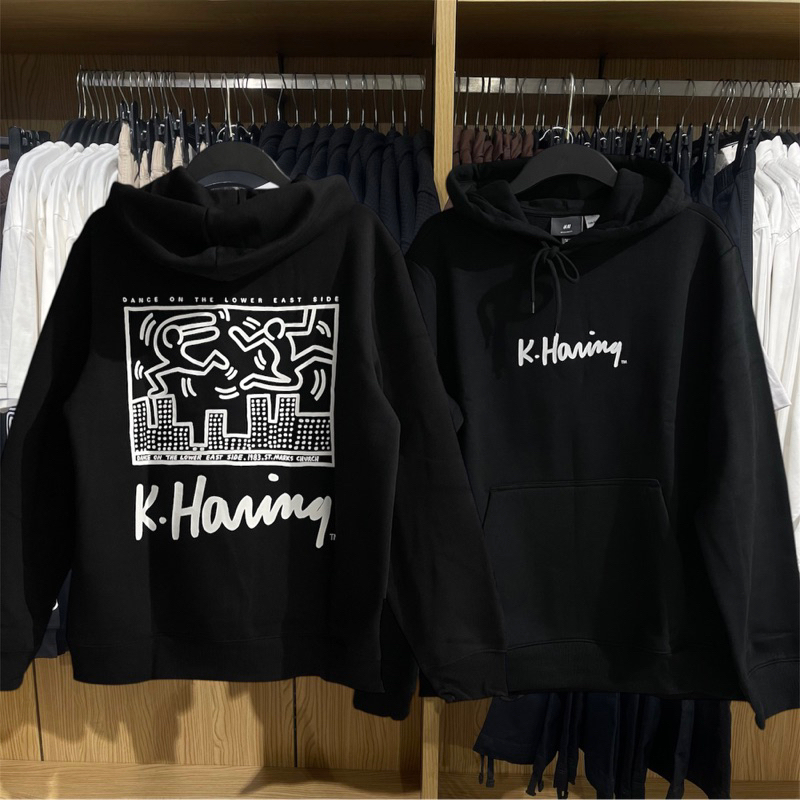 Hoodie H&M Man KEITH HARING regular fit black