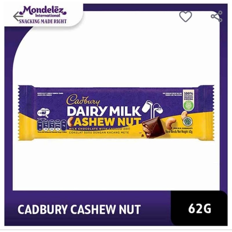 

Coklat Cadbury 62gr / Silverqueen 55gr Original