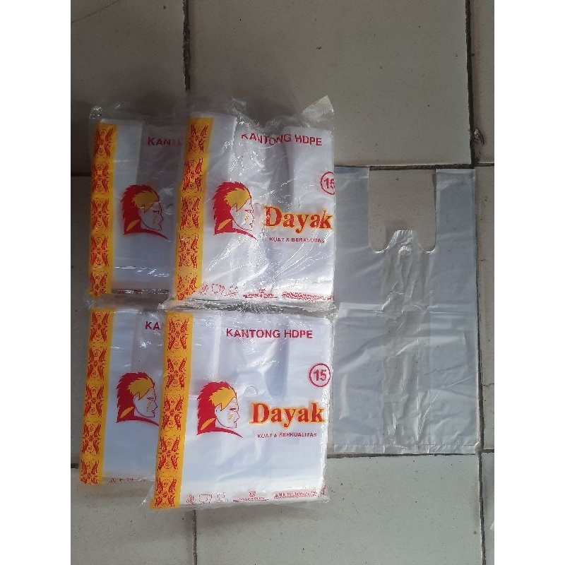 KANTONG PLASTIK HDPE KRESEK BENING Uk 15 cap DAYAK