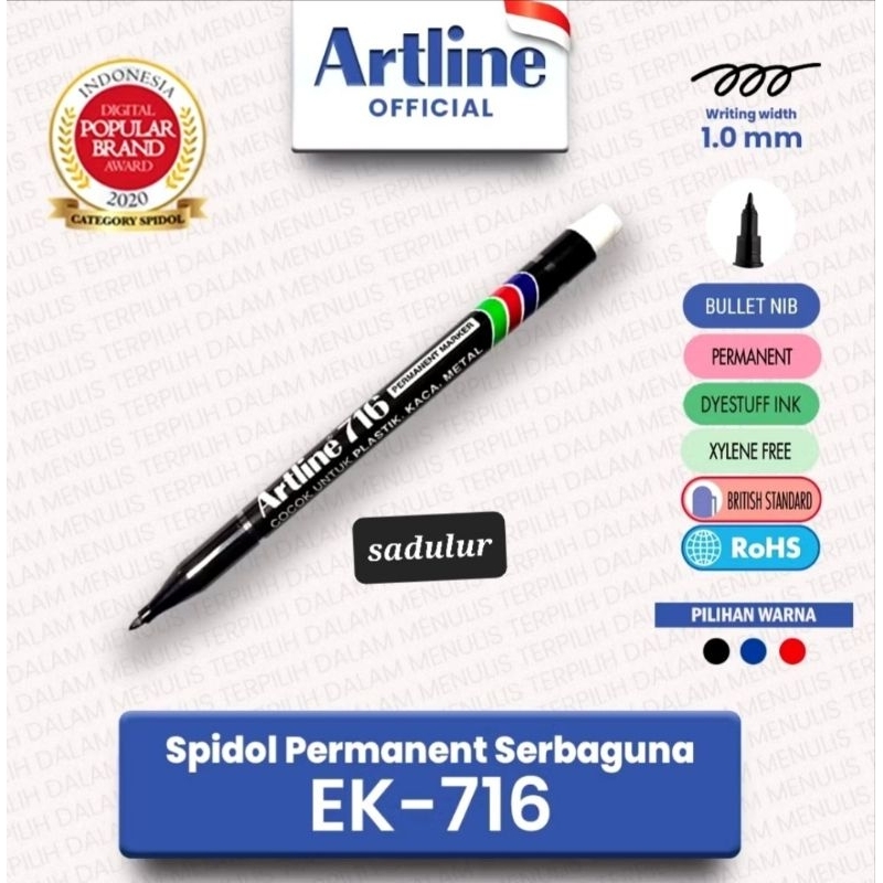 

Spidol Kecil Permanen Artline EK716 Marker (1 Pcs)