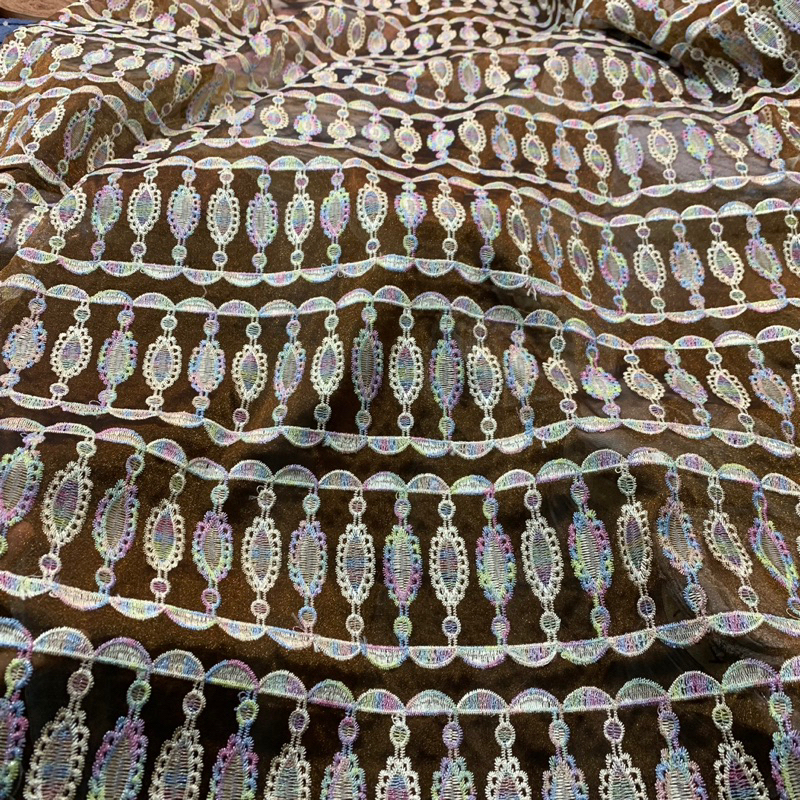 kain organza bordir - kain antik bordir organza - kain organza bordir glitter