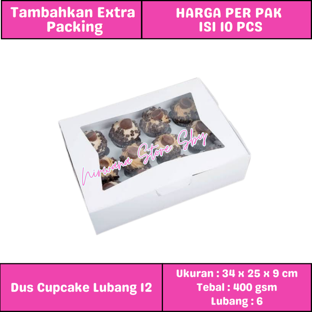 

(10 PCS) DUS CUPCAKE ISI 6 / 9 / 12 | DUS KUE / KOTAK KUE MUFFIN
