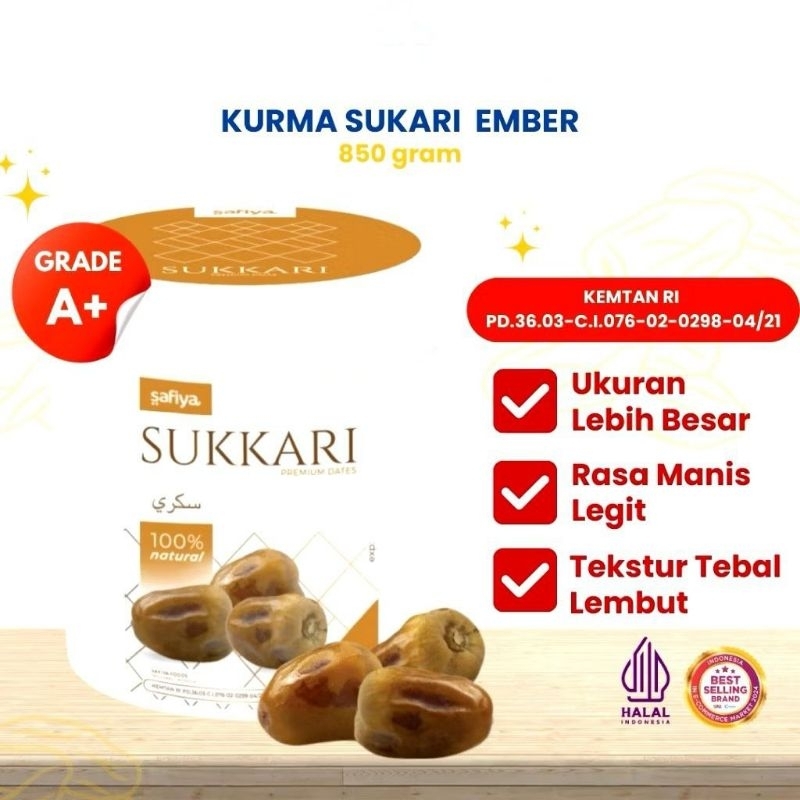 

Kurma Sukari Ember 850gr Kurma Safiya Sukkari Lembut Manis Legit Premium Original