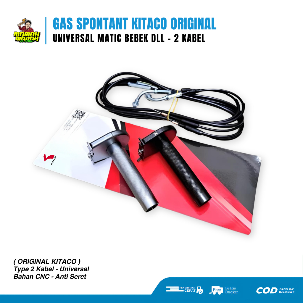 GAS SPONTAN KTC KITACO CNC VARIO BEAT SCOOPY AEROX MIO VIXION R15 CBR - GAS SPONTAN CNC 2 KABEL