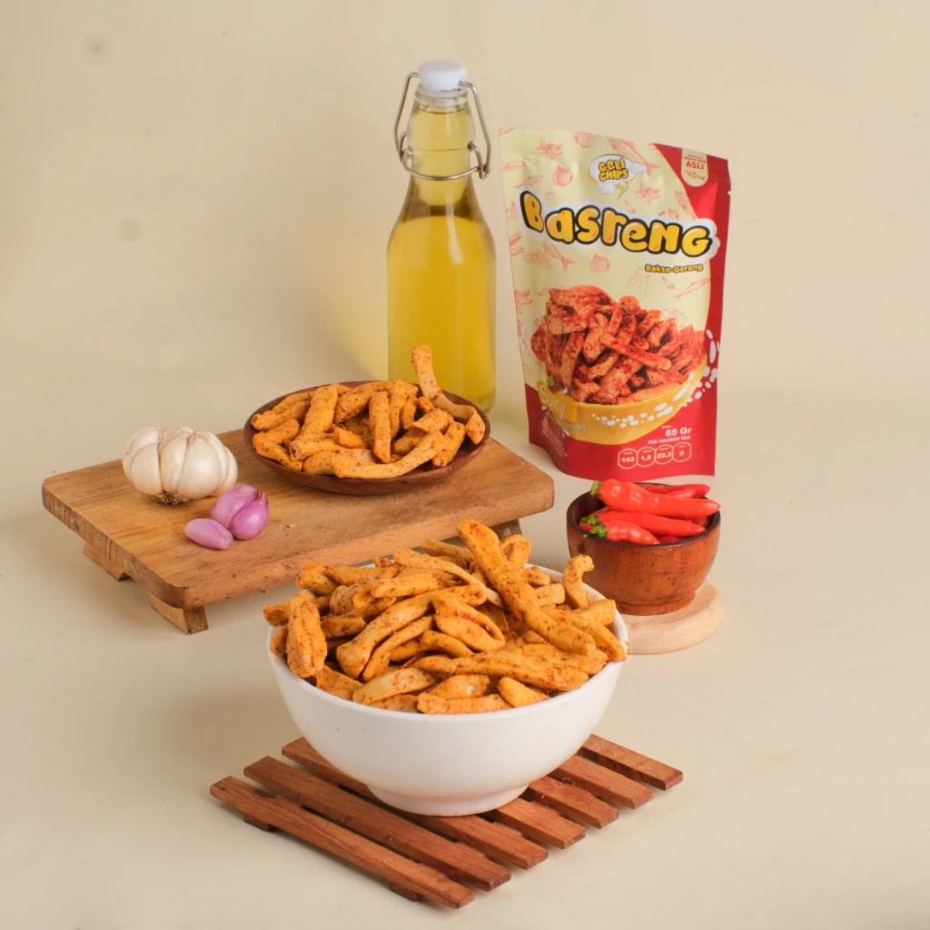

Geli Chips - Basreng Spicy Pedas Gurih Daun Jeruk (Bakso Goreng) 65gr