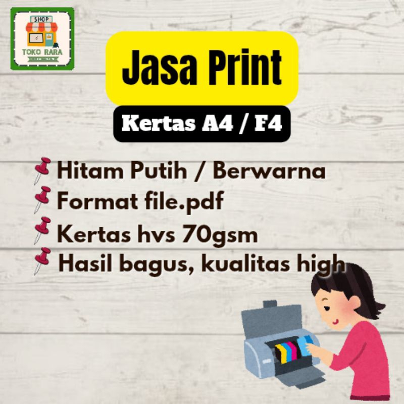 

Cetak Print Berwarna Hitam Putih Hvs 70gsm | Print tugas