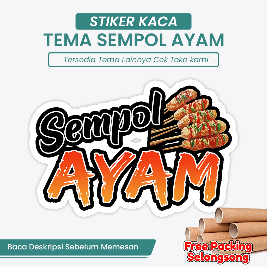 

King Postka - Stiker Kaca Gerobak Makanan Sempol Ayam