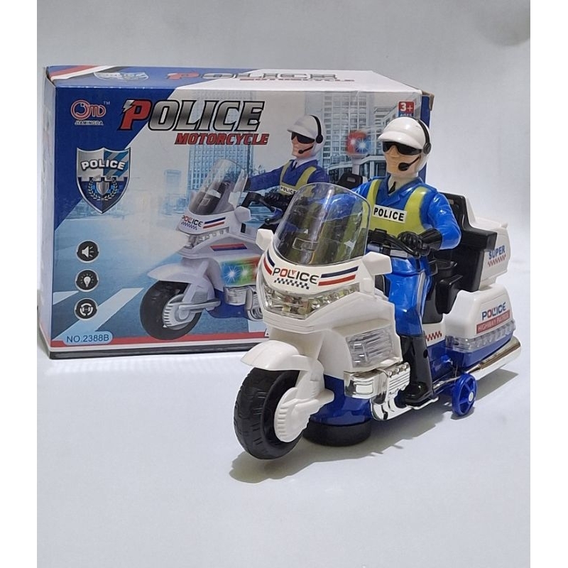 mainan motor polisi bump n go - miniatur anak edukasi - police bike
