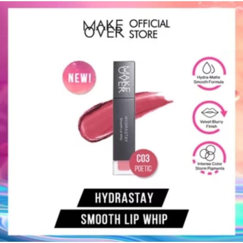 Make Over Hydrastay Smooth Lip Whip 6.5g |
Lipcream