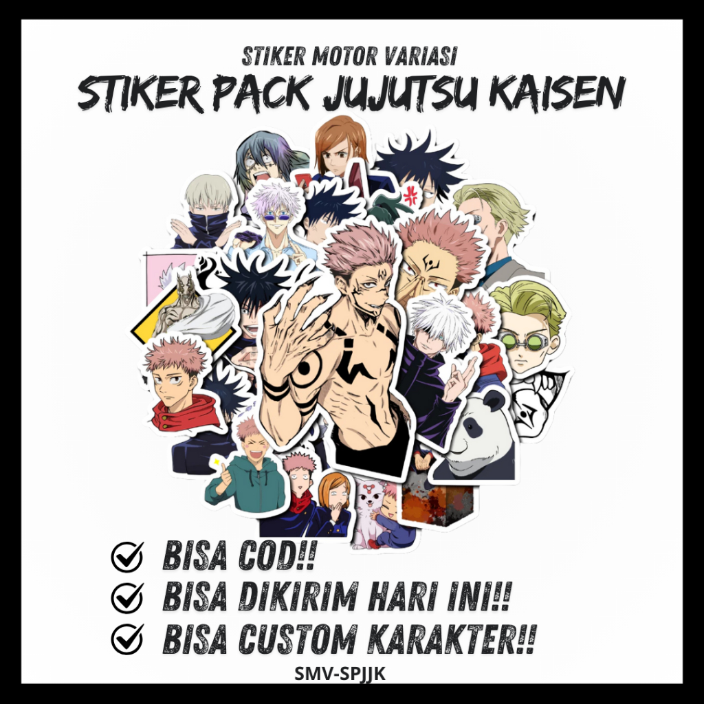 

Stiker Anime Jujutsu Kaisen Paper Vinyl Waterproof Sticker Laptop Thumbler Case Handphone Helm