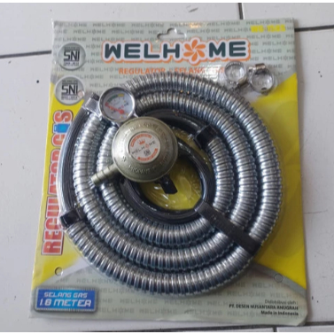 selang gas + regulator lavier / Welhome selang gas tekanan rendah selang lavier sni