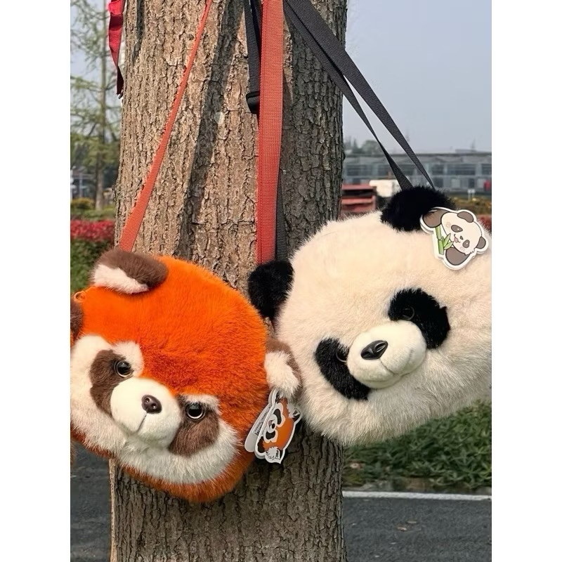 TAS BULU KEPALA PANDA / TAS BULU KEPALA RACCON TAS ANAK CANTIK PREMIUM
