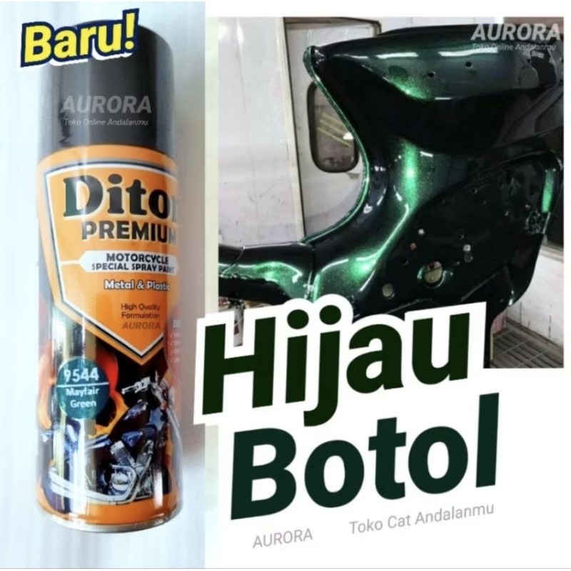 Cat ljo Botol Hijau Metalik Diton Premium Mayfair Green 9544 Metallic Metalic Cet Pilok Pilox Pylox 